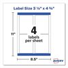 Avery Dennison Label, 4-3/4x3-1/20, White, PK32 22827